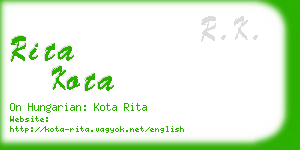 rita kota business card